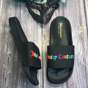 JUICY COUTURE WHIMSEY SLIP ON LOGO POOL SLIDES 8M